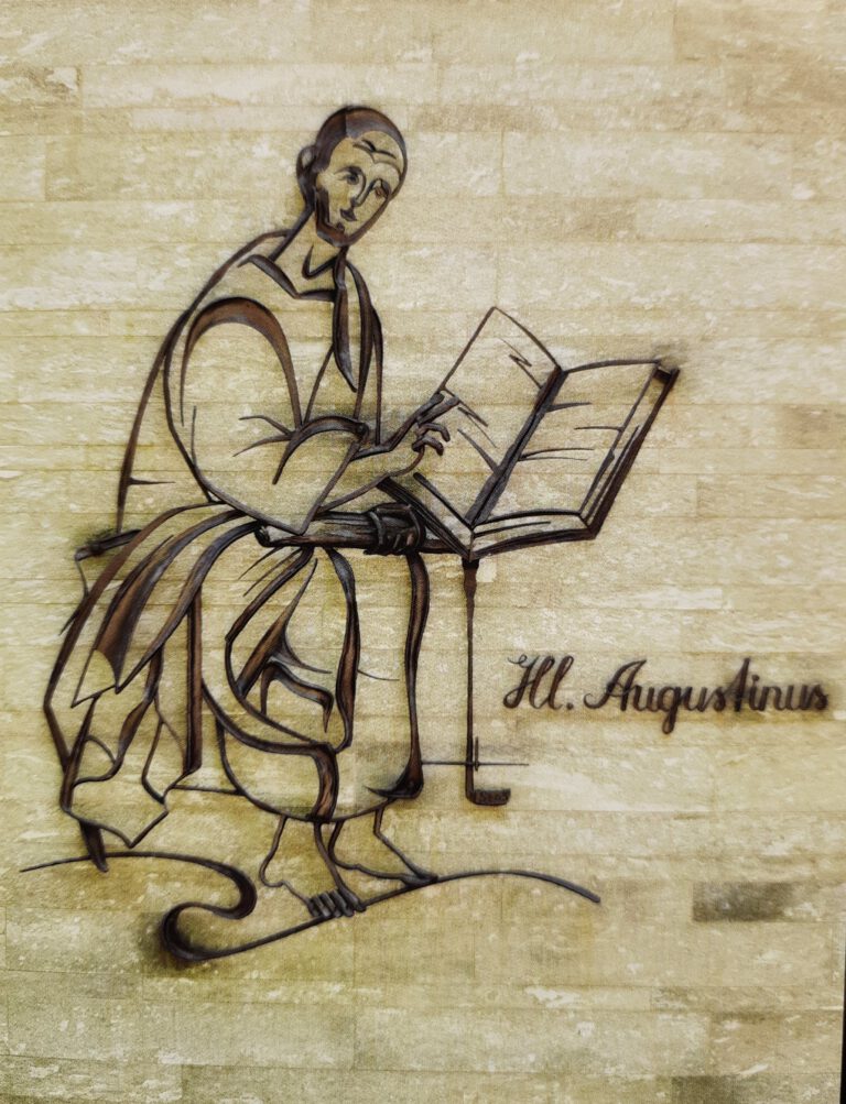 Der hl. Augustinus an der Wand des Refektoriums